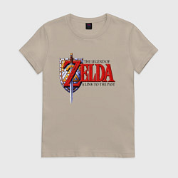 Футболка хлопковая женская The Legend of Zelda game, цвет: миндальный