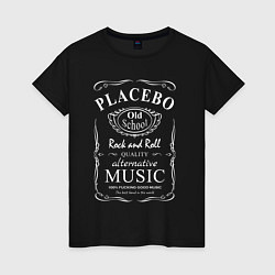 Футболка хлопковая женская Placebo в стиле Jack Daniels, цвет: черный