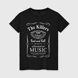 Футболка хлопковая женская The Killers в стиле Jack Daniels, цвет: черный