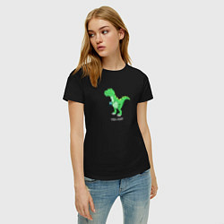 Футболка хлопковая женская Динозавр Tea-Rex, цвет: черный — фото 2