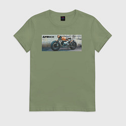 Футболка хлопковая женская Moto Arri4, цвет: авокадо