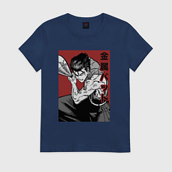 Футболка хлопковая женская Стальная Бита, цвет: тёмно-синий