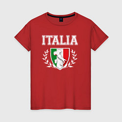 Футболка хлопковая женская Italy map, цвет: красный