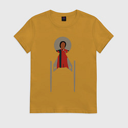 Футболка хлопковая женская Звездный путь Капитан Майкл Бернхэм, цвет: горчичный