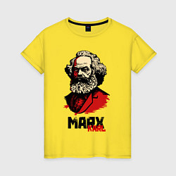 Футболка хлопковая женская Karl Marx - 3 цвета, цвет: желтый