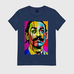 Футболка хлопковая женская Salvador Dali, цвет: тёмно-синий