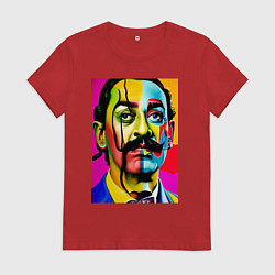 Футболка хлопковая женская Salvador Dali, цвет: красный