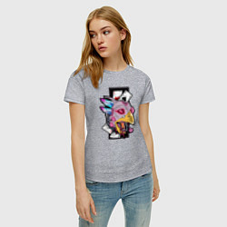 Футболка хлопковая женская Wild Rooster, цвет: меланж — фото 2