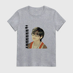 Футболка хлопковая женская Тэхен и Чонгук, цвет: меланж