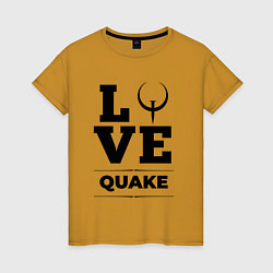 Футболка хлопковая женская Quake love classic, цвет: горчичный