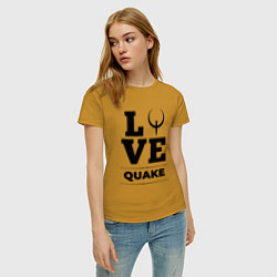 Футболка хлопковая женская Quake love classic, цвет: горчичный — фото 2