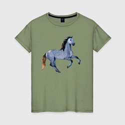 Футболка хлопковая женская Андалузская лошадь, цвет: авокадо
