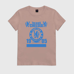 Футболка хлопковая женская FC Chelsea London, цвет: пыльно-розовый
