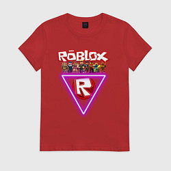 Футболка хлопковая женская Roblox, роблокс, цвет: красный