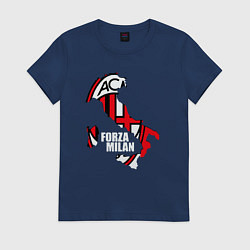 Футболка хлопковая женская Forza Milan, цвет: тёмно-синий