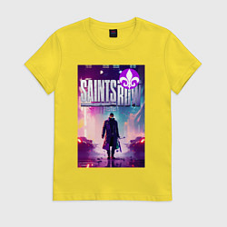 Футболка хлопковая женская Saints Row - shooter, цвет: желтый