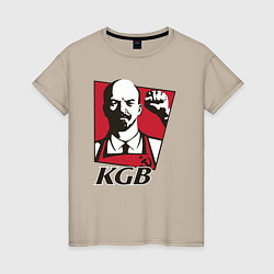 Футболка хлопковая женская KGB Lenin, цвет: миндальный