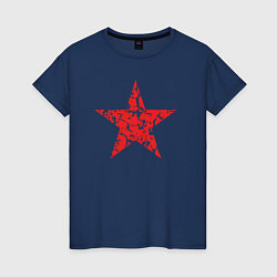 Футболка хлопковая женская Star USSR, цвет: тёмно-синий