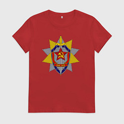 Футболка хлопковая женская ВЧК КГБ, цвет: красный