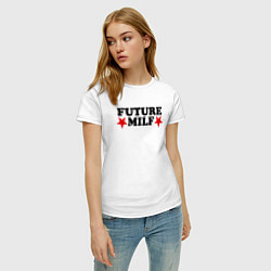 Футболка хлопковая женская Future milf star, цвет: белый — фото 2