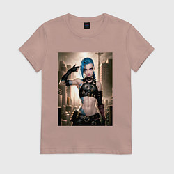 Футболка хлопковая женская Jinx model, цвет: пыльно-розовый