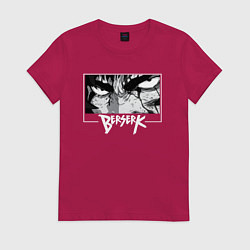 Футболка хлопковая женская Ярость Гатса аниме, цвет: маджента