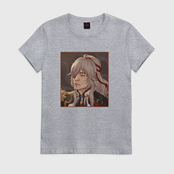 Футболка хлопковая женская Цзин Юань, цвет: меланж