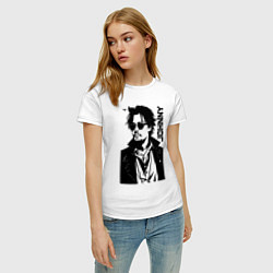Футболка хлопковая женская Johnny Depp - graphics, цвет: белый — фото 2