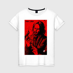 Футболка хлопковая женская John Wick Baba Yaga art, цвет: белый