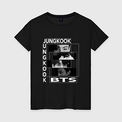 Футболка хлопковая женская Чонгук BTS JungKook, цвет: черный