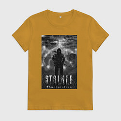 Футболка хлопковая женская Stalker thunderstorm, цвет: горчичный