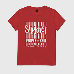 Футболка хлопковая женская Slipknot bar code, цвет: красный