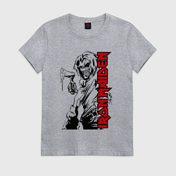 Футболка хлопковая женская Iron maiden fans, цвет: меланж