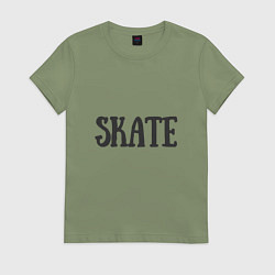 Футболка хлопковая женская Skate, цвет: авокадо