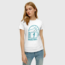 Футболка хлопковая женская Denver basket, цвет: белый — фото 2