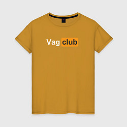 Футболка хлопковая женская Vag club, цвет: горчичный