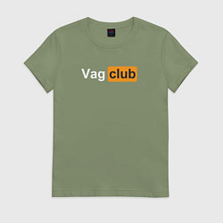 Футболка хлопковая женская Vag club, цвет: авокадо