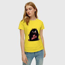 Футболка хлопковая женская Кот на диете, цвет: желтый — фото 2