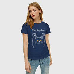 Футболка хлопковая женская Three Days Grace rock cat, цвет: тёмно-синий — фото 2