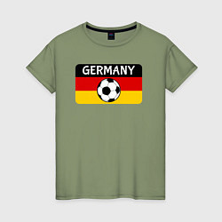 Футболка хлопковая женская Football Germany, цвет: авокадо