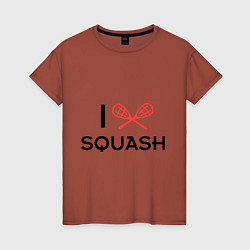 Футболка хлопковая женская I Love Squash, цвет: кирпичный