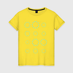 Футболка хлопковая женская Бирюзовый круговорот, цвет: желтый