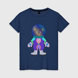 Женская футболка Мишка космонавт