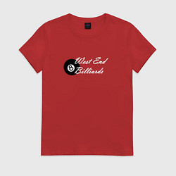 Футболка хлопковая женская Бильярдный шар, цвет: красный