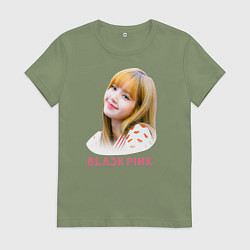 Футболка хлопковая женская Lisa Blackpink, цвет: авокадо