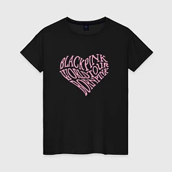 Футболка хлопковая женская Blackpink worldtour bornpink, цвет: черный