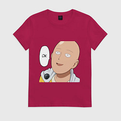 Футболка хлопковая женская Saitama - Okey, цвет: маджента