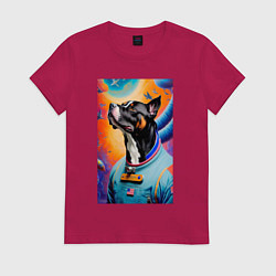 Женская футболка Пёс-космонавт - нейросеть