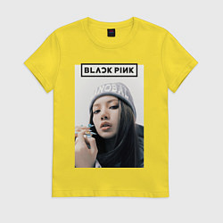 Футболка хлопковая женская Джису блэкпинк, цвет: желтый