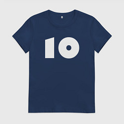 Футболка хлопковая женская Number 010, цвет: тёмно-синий